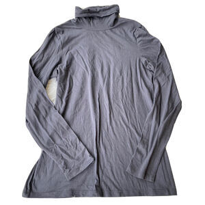 Femme by Tresics Shirt Sz L Womens Gray Turtleneck Long Sleeve Cotton Top Casual